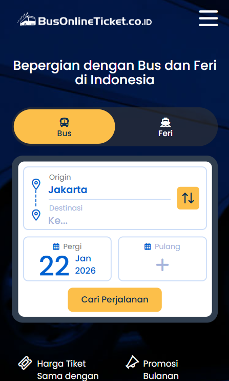 Cara Memesan Tiket BusOnline - Cari Perjalanan