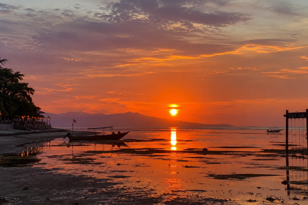 Sunset beach view on Gili Air