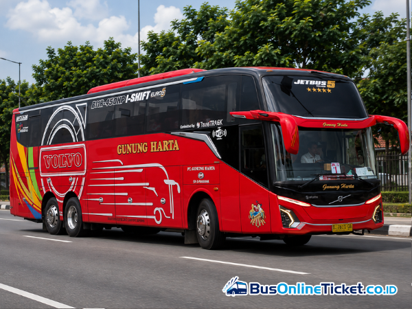 Bus Gunung Harta untuk perjalanan antarkota di Jawa dan Bali
